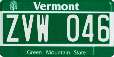 VT license plate ZVW046
