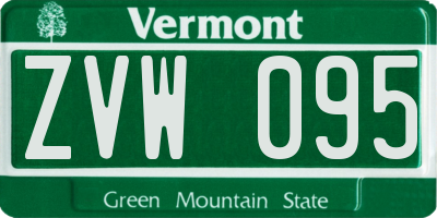 VT license plate ZVW095