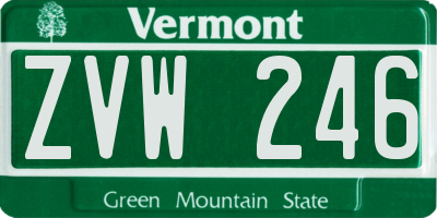 VT license plate ZVW246