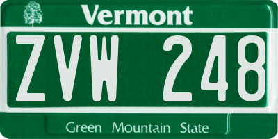 VT license plate ZVW248