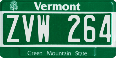 VT license plate ZVW264