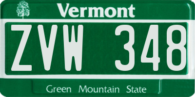 VT license plate ZVW348
