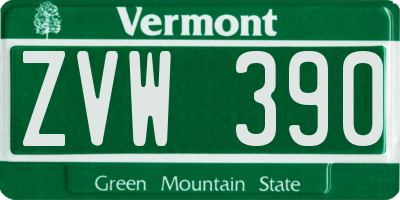 VT license plate ZVW390