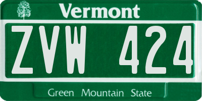 VT license plate ZVW424