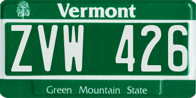 VT license plate ZVW426