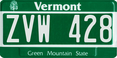 VT license plate ZVW428