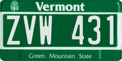 VT license plate ZVW431