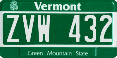 VT license plate ZVW432