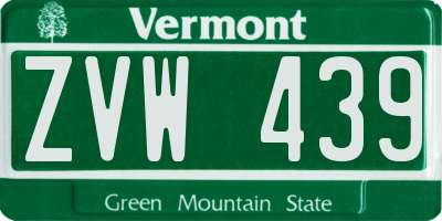 VT license plate ZVW439