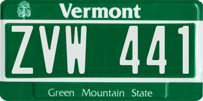 VT license plate ZVW441