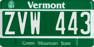 VT license plate ZVW443