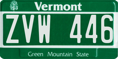 VT license plate ZVW446