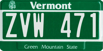 VT license plate ZVW471