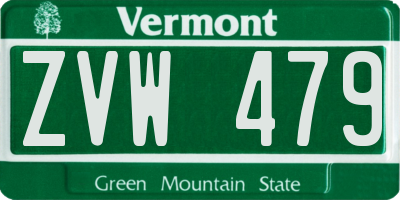 VT license plate ZVW479