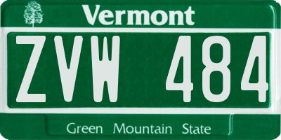 VT license plate ZVW484