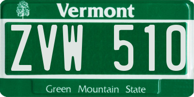 VT license plate ZVW510