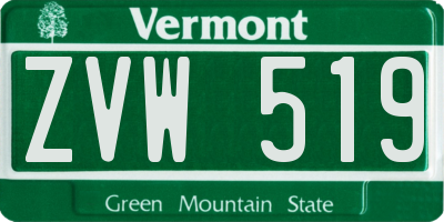 VT license plate ZVW519