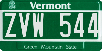 VT license plate ZVW544