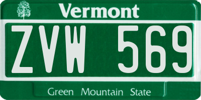 VT license plate ZVW569