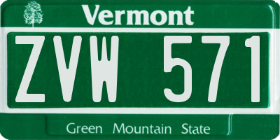 VT license plate ZVW571