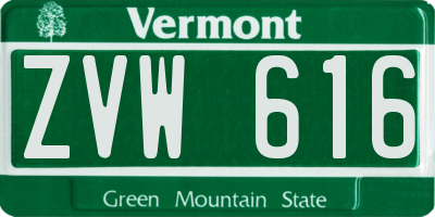 VT license plate ZVW616