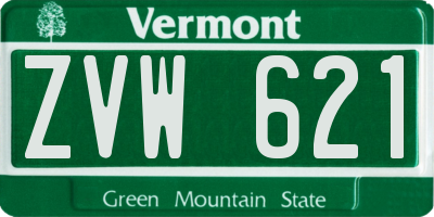 VT license plate ZVW621