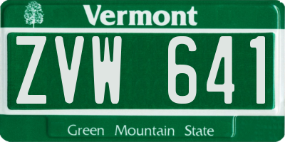 VT license plate ZVW641