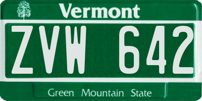 VT license plate ZVW642