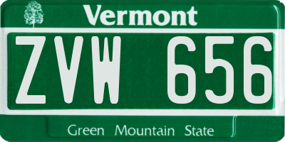 VT license plate ZVW656