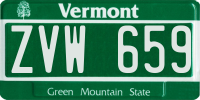 VT license plate ZVW659