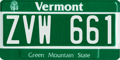 VT license plate ZVW661