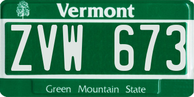 VT license plate ZVW673