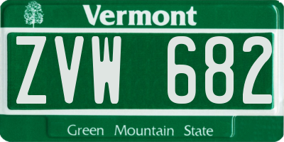 VT license plate ZVW682