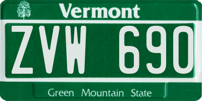 VT license plate ZVW690