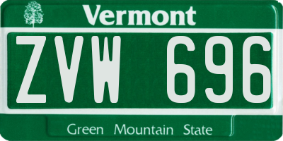 VT license plate ZVW696