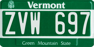 VT license plate ZVW697