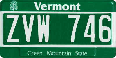 VT license plate ZVW746