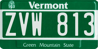 VT license plate ZVW813