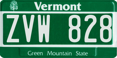VT license plate ZVW828