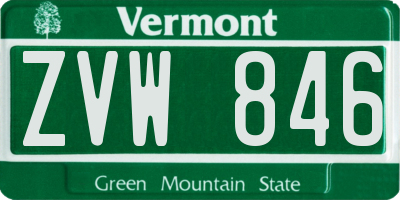 VT license plate ZVW846
