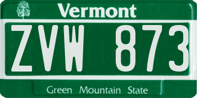 VT license plate ZVW873