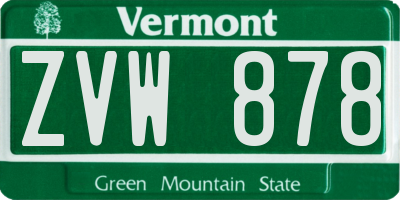VT license plate ZVW878