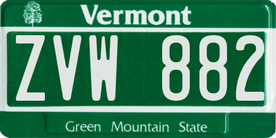 VT license plate ZVW882