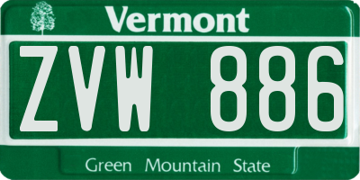 VT license plate ZVW886