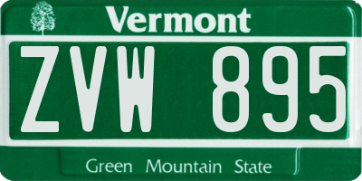 VT license plate ZVW895