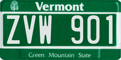 VT license plate ZVW901