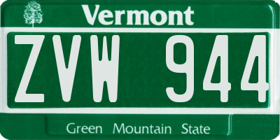 VT license plate ZVW944