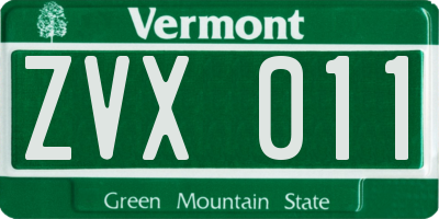VT license plate ZVX011