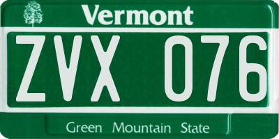 VT license plate ZVX076