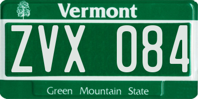 VT license plate ZVX084